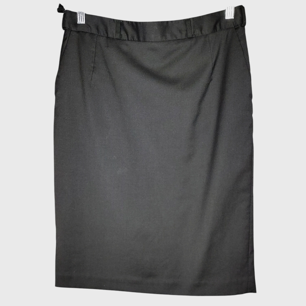 Affinity Apparel Women 6 Black Wool Lined Pockets Career Pencil Skirt NWOT